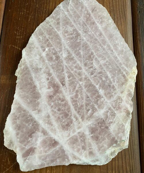 Large Premium Rose Quartz Natural Shape Natural Edge Platter 1 / Cheeseboard / Tray / Sign Board L30xW19xD1cm - 1248g