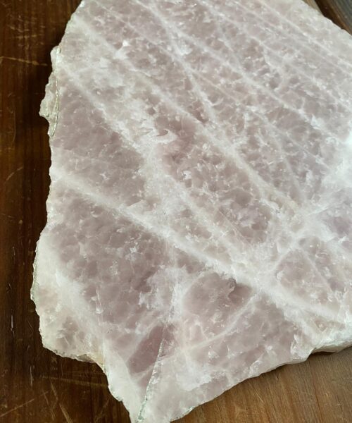 Large Premium Rose Quartz Natural Shape Natural Edge Platter 1 / Cheeseboard / Tray / Sign Board L30xW19xD1cm - 1248g - Image 5