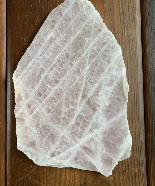 Large Premium Rose Quartz Natural Shape Natural Edge Platter 1 / Cheeseboard / Tray / Sign Board L30xW19xD1cm - 1248g - Image 7