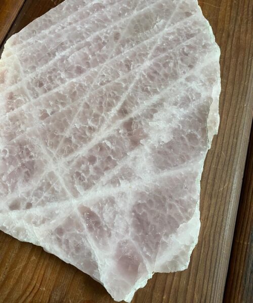 Large Premium Rose Quartz Natural Shape Natural Edge Platter 1 / Cheeseboard / Tray / Sign Board L30xW19xD1cm - 1248g - Image 10