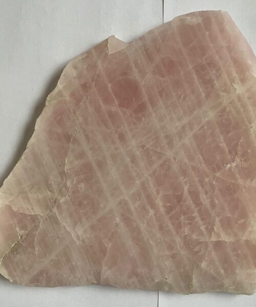 Alternative view of Large Premium Rose Quartz Natural Shape Natural Edge Platter 2 / Cheeseboard / Tray / Sign Board L20xW20xD1cm - 947g