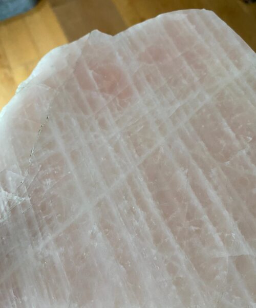 Large Premium Rose Quartz Natural Shape Natural Edge Platter 2 / Cheeseboard / Tray / Sign Board L20xW20xD1cm - 947g - Image 12