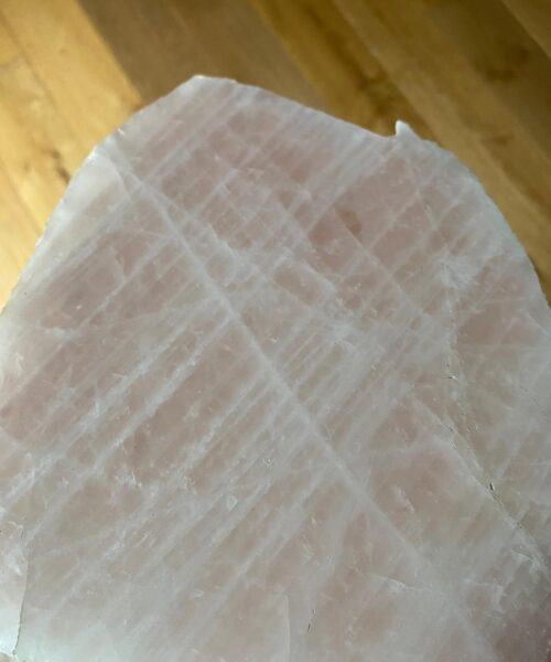 Large Premium Rose Quartz Natural Shape Natural Edge Platter 2 / Cheeseboard / Tray / Sign Board L20xW20xD1cm - 947g - Image 13
