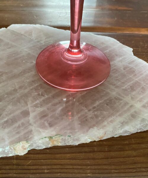Large Premium Rose Quartz Natural Shape Natural Edge Platter 2 / Cheeseboard / Tray / Sign Board L20xW20xD1cm - 947g - Image 16