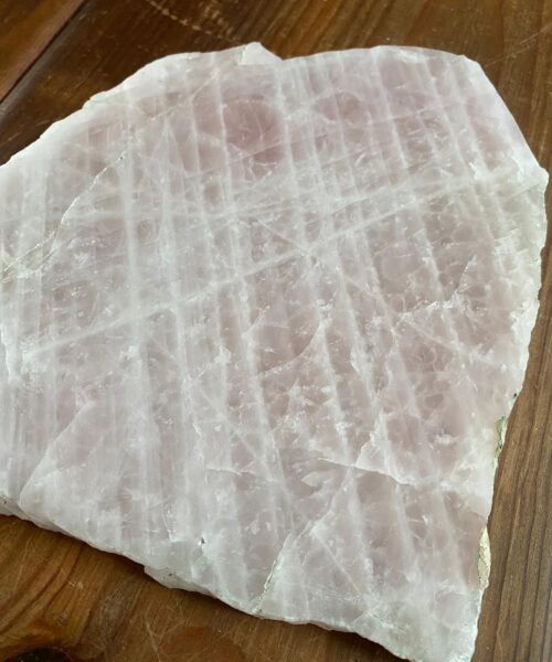 Large Premium Rose Quartz Natural Shape Natural Edge Platter 2 / Cheeseboard / Tray / Sign Board L20xW20xD1cm - 947g - Image 4