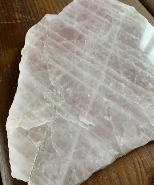 Large Premium Rose Quartz Natural Shape Natural Edge Platter 2 / Cheeseboard / Tray / Sign Board L20xW20xD1cm - 947g - Image 5