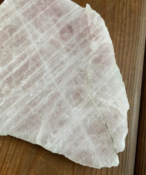 Large Premium Rose Quartz Natural Shape Natural Edge Platter 2 / Cheeseboard / Tray / Sign Board L20xW20xD1cm - 947g - Image 6