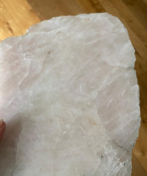 Large Premium Rose Quartz Natural Shape Natural Edge Platter 3 / Cheeseboard / Tray / Sign Board L27xW22xD1cm - 1266g - Image 12