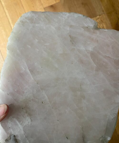 Large Premium Rose Quartz Natural Shape Natural Edge Platter 3 / Cheeseboard / Tray / Sign Board L27xW22xD1cm - 1266g - Image 13