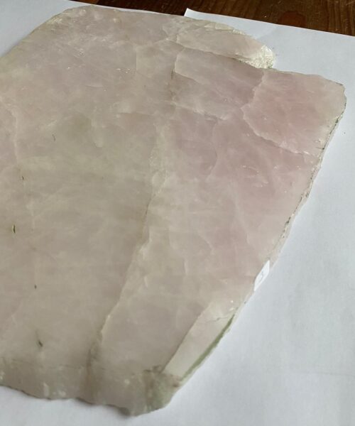 Large Premium Rose Quartz Natural Shape Natural Edge Platter 3 / Cheeseboard / Tray / Sign Board L27xW22xD1cm - 1266g - Image 3