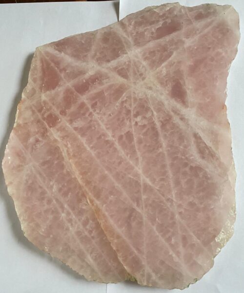 Alternative view of Large Premium Rose Quartz Natural Shape Natural Edge Platter 4 / Cheeseboard / Tray / Sign Board L27xW21xD1cm - 1325g