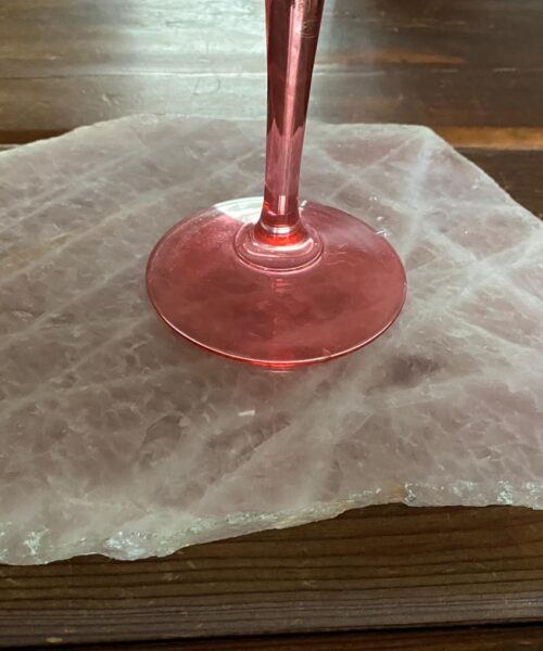 Large Premium Rose Quartz Natural Shape Natural Edge Platter 4 / Cheeseboard / Tray / Sign Board L27xW21xD1cm - 1325g - Image 16