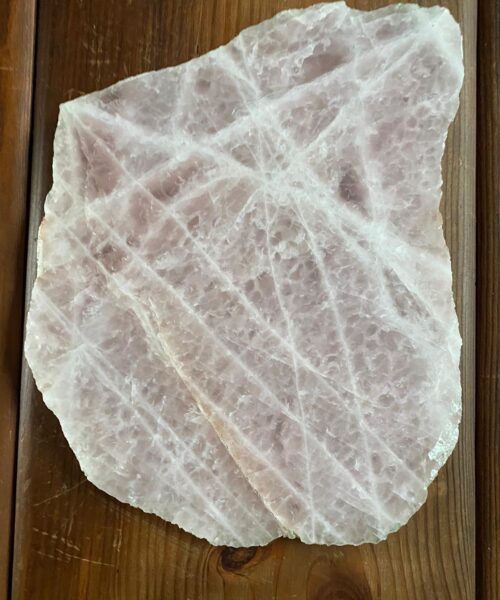 Large Premium Rose Quartz Natural Shape Natural Edge Platter 4 / Cheeseboard / Tray / Sign Board L27xW21xD1cm - 1325g