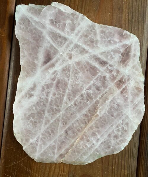 Large Premium Rose Quartz Natural Shape Natural Edge Platter 4 / Cheeseboard / Tray / Sign Board L27xW21xD1cm - 1325g - Image 6