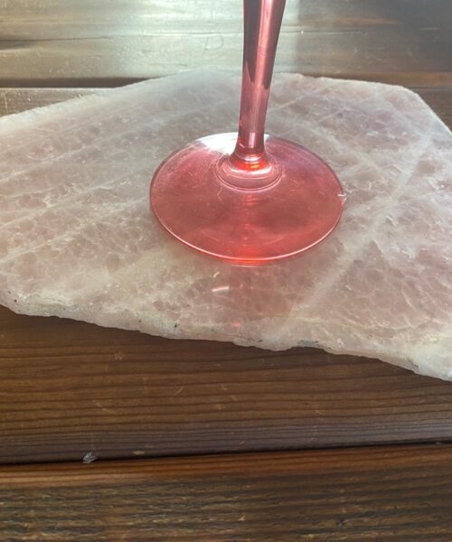 Large Premium Rose Quartz Natural Shape Natural Edge Platter 5 / Cheeseboard / Tray / Sign Board L29xW22xD1cm - 1277g - Image 13