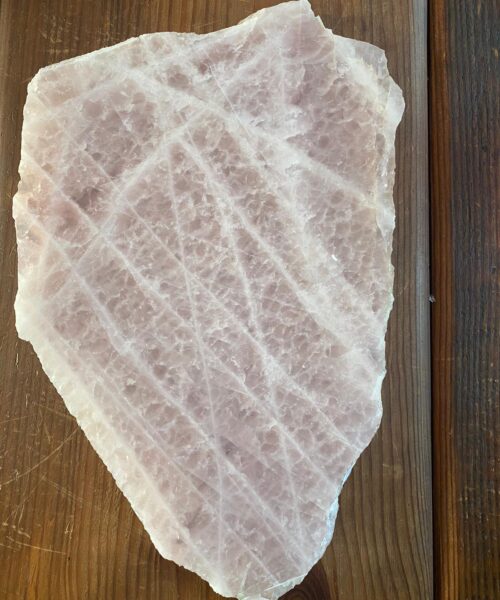Large Premium Rose Quartz Natural Shape Natural Edge Platter 5 / Cheeseboard / Tray / Sign Board L29xW22xD1cm - 1277g