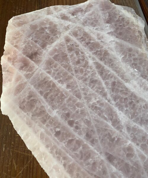 Large Premium Rose Quartz Natural Shape Natural Edge Platter 5 / Cheeseboard / Tray / Sign Board L29xW22xD1cm - 1277g - Image 5