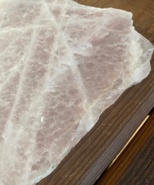 Large Premium Rose Quartz Natural Shape Natural Edge Platter 5 / Cheeseboard / Tray / Sign Board L29xW22xD1cm - 1277g - Image 6