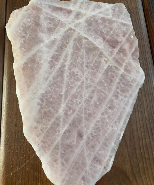 Large Premium Rose Quartz Natural Shape Natural Edge Platter 5 / Cheeseboard / Tray / Sign Board L29xW22xD1cm - 1277g - Image 7