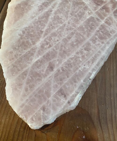 Large Premium Rose Quartz Natural Shape Natural Edge Platter 5 / Cheeseboard / Tray / Sign Board L29xW22xD1cm - 1277g - Image 8