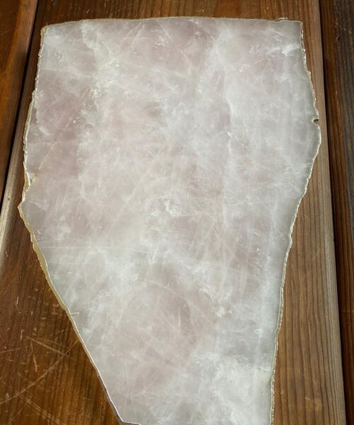 Large Premium Rose Quartz Natural Shape Silver Edge Platter 3 / Cheeseboard / Tray / Sign Board L30xW21xD1cm - 1415g - Image 6