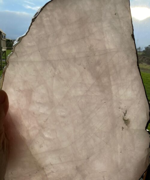 Large Premium Rose Quartz Natural Shape Silver Edge Platter 5 / Cheeseboard / Tray / Sign Board L29xW21xD1cm - 1460g - Image 12