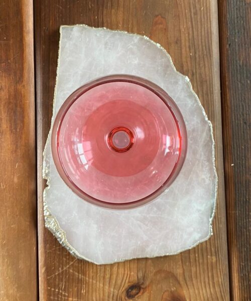 Large Premium Rose Quartz Natural Shape Silver Edge Platter 5 / Cheeseboard / Tray / Sign Board L29xW21xD1cm - 1460g - Image 16
