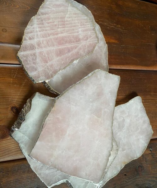 Rose Quartz Silver Edge