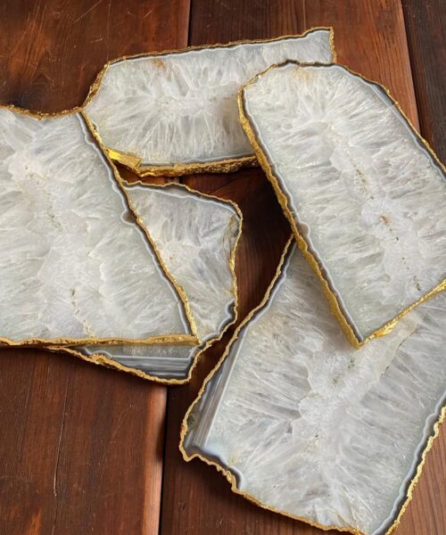 White Agate Gold Edge