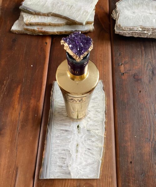 Large Premium White Agate Natural Shape Natural Edge Platter 1 / Cheeseboard / Tray / Sign Board L31xW19xD1cm – 1718g - Image 15