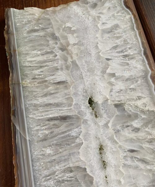 Large Premium White Agate Natural Shape Natural Edge Platter 1 / Cheeseboard / Tray / Sign Board L31xW19xD1cm – 1718g - Image 4