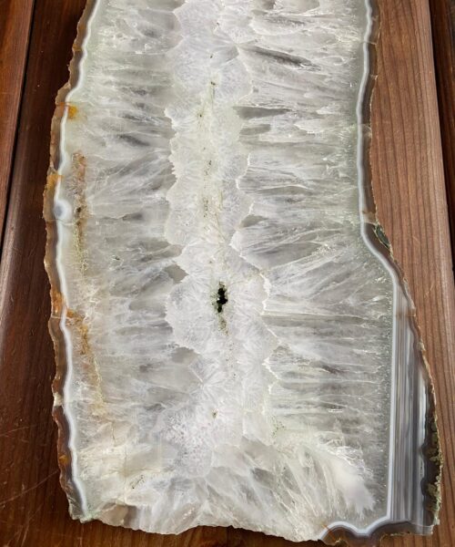 Large Premium White Agate Natural Shape Natural Edge Platter 2 / Cheeseboard / Tray / Sign Board L28xW19xD1cm – 1444g