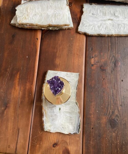 Large Premium White Agate Natural Shape Natural Edge Platter 2 / Cheeseboard / Tray / Sign Board L28xW19xD1cm – 1444g - Image 14
