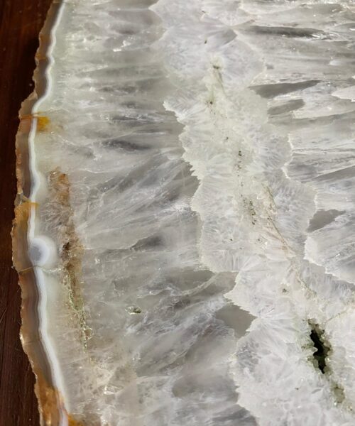 Large Premium White Agate Natural Shape Natural Edge Platter 2 / Cheeseboard / Tray / Sign Board L28xW19xD1cm – 1444g - Image 4
