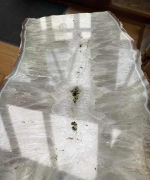 Large Premium White Agate Natural Shape Natural Edge Platter 2 / Cheeseboard / Tray / Sign Board L28xW19xD1cm – 1444g - Image 8