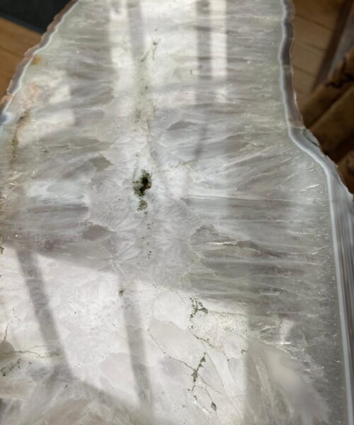 Large Premium White Agate Natural Shape Natural Edge Platter 2 / Cheeseboard / Tray / Sign Board L28xW19xD1cm – 1444g - Image 9