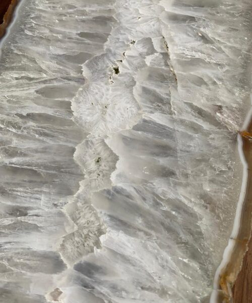 Large Premium White Agate Natural Shape Natural Edge Platter 3 / Cheeseboard / Tray / Sign Board L29xW16xD1cm – 1281g - Image 4