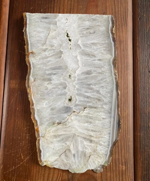 Large Premium White Agate Natural Shape Natural Edge Platter 3 / Cheeseboard / Tray / Sign Board L29xW16xD1cm – 1281g - Image 5