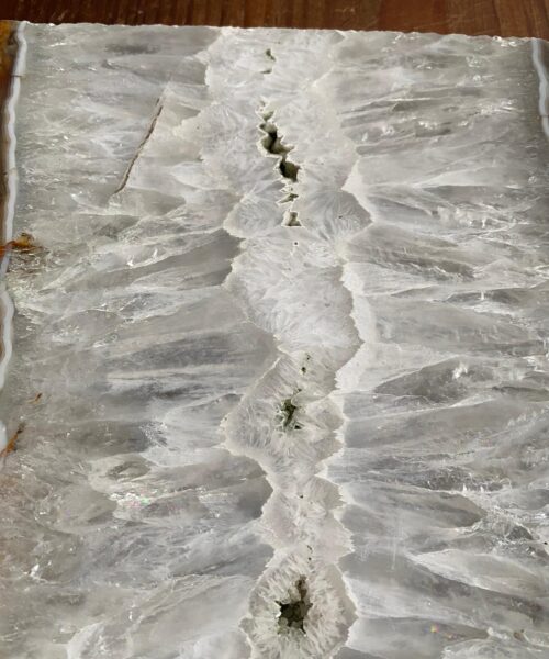 Large Premium White Agate Natural Shape Natural Edge Platter 3 / Cheeseboard / Tray / Sign Board L29xW16xD1cm – 1281g - Image 7