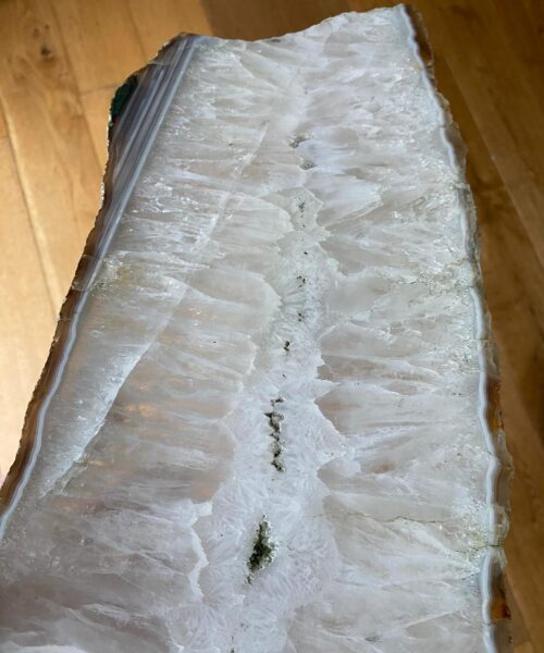 Large Premium White Agate Natural Shape Natural Edge Platter 5 / Cheeseboard / Tray / Sign Board L34xW18xD1cm – 1514g - Image 10