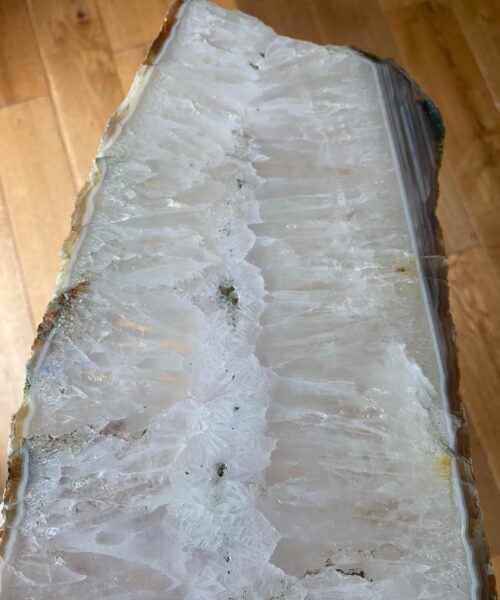 Large Premium White Agate Natural Shape Natural Edge Platter 5 / Cheeseboard / Tray / Sign Board L34xW18xD1cm – 1514g - Image 11