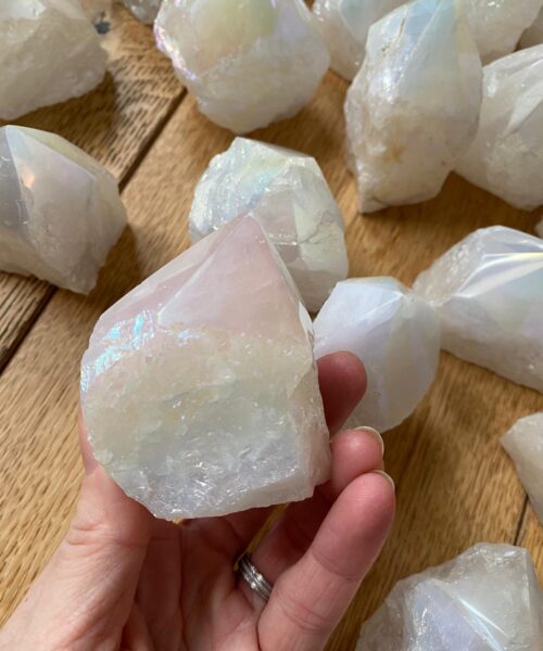 Premium Angel Aura Crystal Clear Quartz Point Tower approx. 200-300g - H8 x W7cm - Image 5