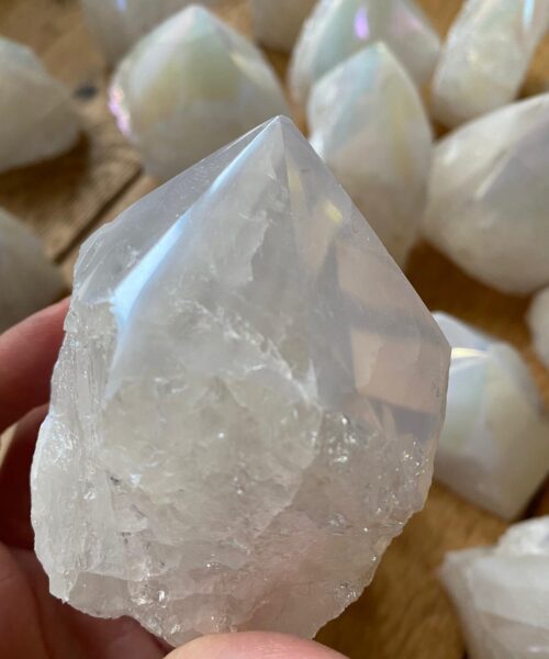 Premium Angel Aura Crystal Clear Quartz Point Tower approx. 200-300g - H8 x W7cm - Image 9