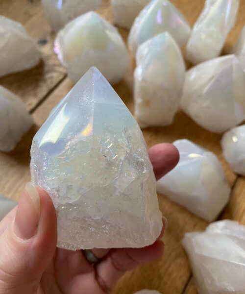 Premium Angel Aura Crystal Clear Quartz Point Tower approx. 200-300g - H8 x W7cm - Image 10
