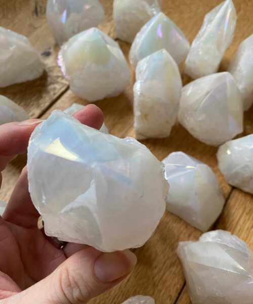Premium Angel Aura Crystal Clear Quartz Point Tower approx. 200-300g - H8 x W7cm - Image 11