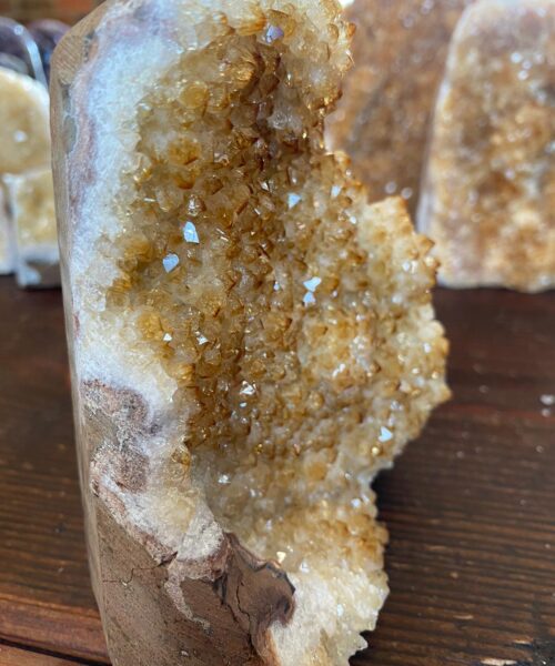Alternative view of Premium High Grade Citrine Druzy 21 Mini Geode Cluster Piece Cut Base 983g H13.5xW10.5xD7.5cm