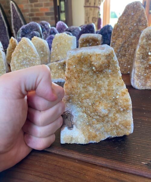 Premium High Grade Citrine Druzy 21 Mini Geode Cluster Piece Cut Base 983g H13.5xW10.5xD7.5cm - Image 5