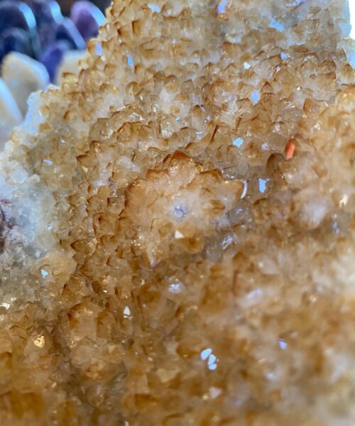 Premium High Grade Citrine Druzy 21 Mini Geode Cluster Piece Cut Base 983g H13.5xW10.5xD7.5cm - Image 7