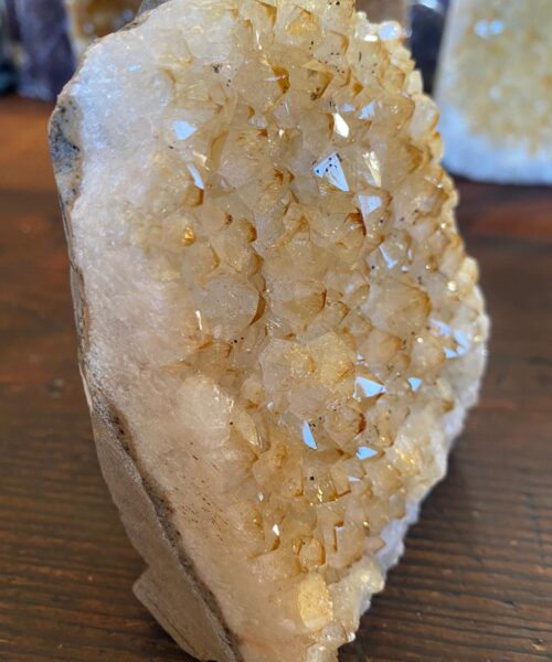 Premium High Grade Citrine Druzy 4 Mini Geode Cluster Piece Cut Base 1.001g H11.5xW9.5xD7.5cm - Image 3