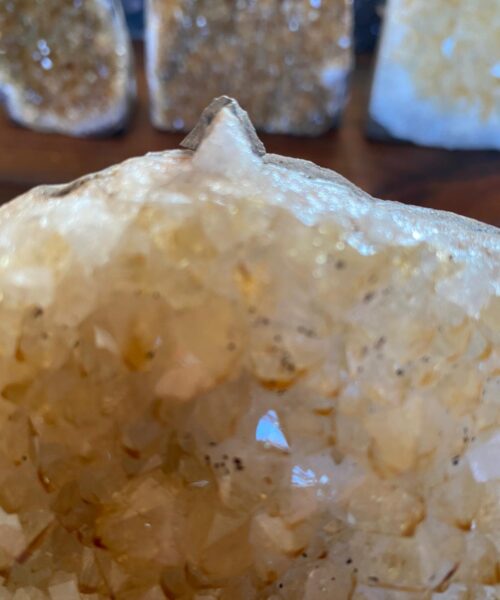 Premium High Grade Citrine Druzy 4 Mini Geode Cluster Piece Cut Base 1.001g H11.5xW9.5xD7.5cm - Image 9
